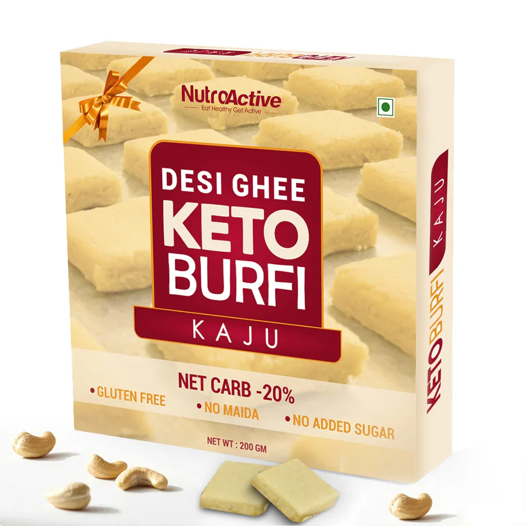 NutroActive Desi Ghee Keto Kaju Barfi - 200g
